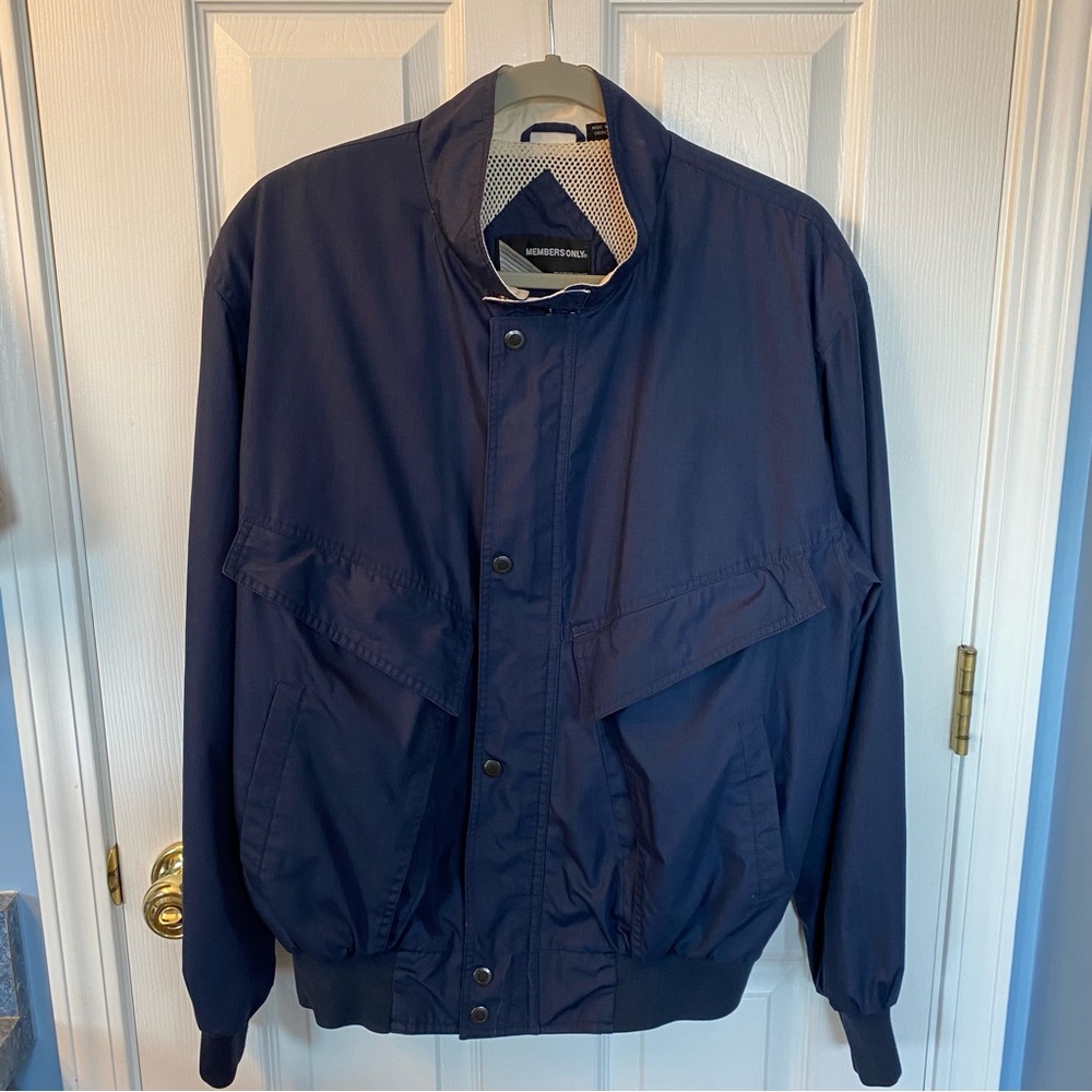 Members Only by Europe Craft Navy Blue Bomber Jacket Size 42